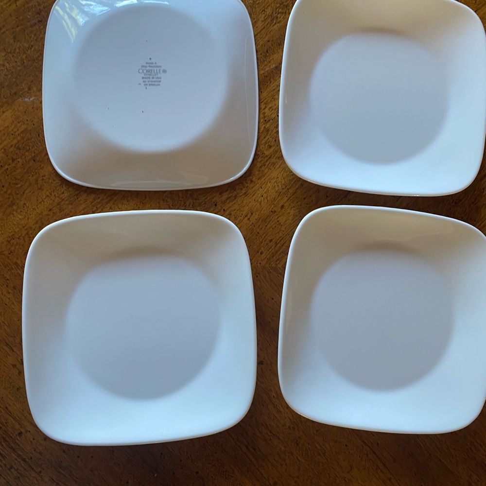 4 Corelle White 6.5” Sq appetizer plates - Picture 8 of 10